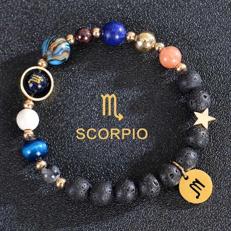 Bracelet en Pierre de Cristal du Zodiaque - Constellations et Breloques pour Femmes - Variante