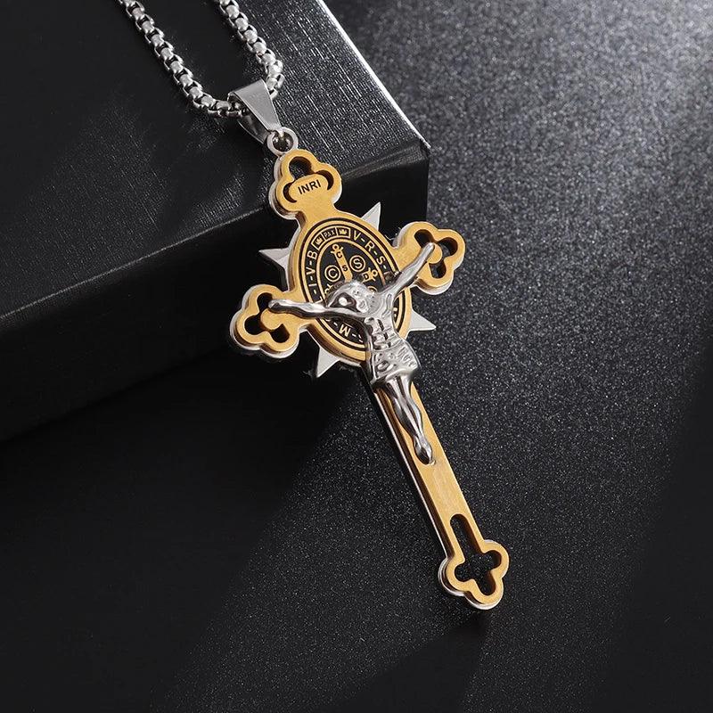 Collier Croix Inversée - Pendentif en Acier Inoxydable pour Pouvoir Spirituel et Mystique - Variante