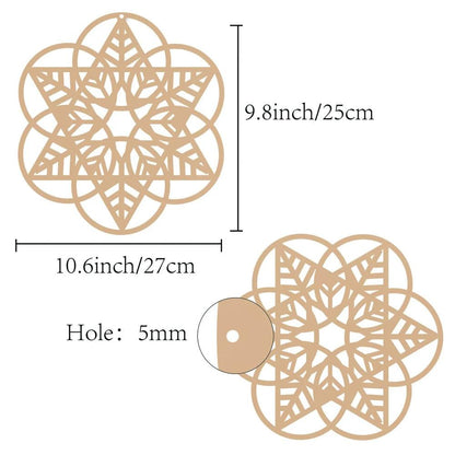 Décoration Murale OM en Bois - Sculpture Géométrie Sacrée et Symboles Spirituels - Variante