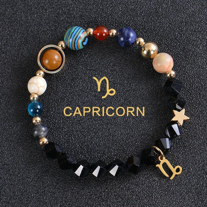 Bracelet en Pierre de Cristal du Zodiaque - Constellations et Breloques pour Femmes - Variante