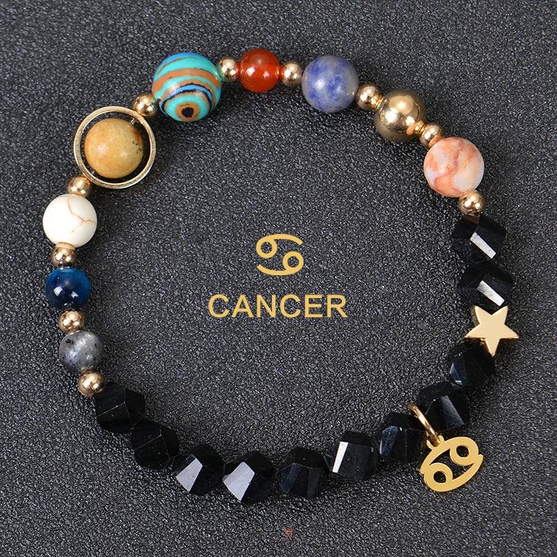 Bracelet en Pierre de Cristal du Zodiaque - Constellations et Breloques pour Femmes - Variante