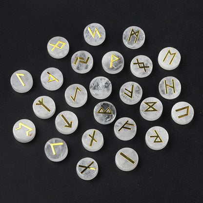 Ensemble d’Amulettes en Cristal Naturel - Runes et Symboles Sacrés - Divnation - Variante