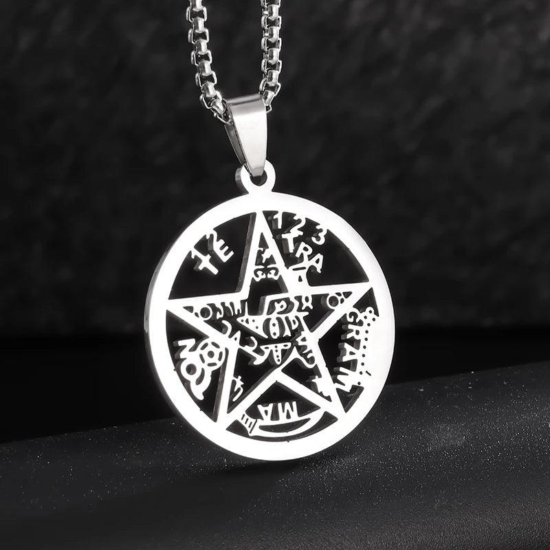 Collier Fleur de Vie et Chakra - Pendentif Spirituel en Acier Inoxydable et Géométrie Sacrée - Variante