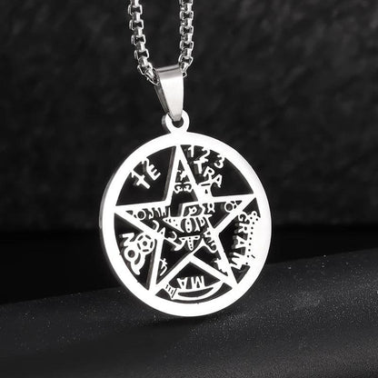 Collier Fleur de Vie et Chakra - Pendentif Spirituel en Acier Inoxydable et Géométrie Sacrée - Variante