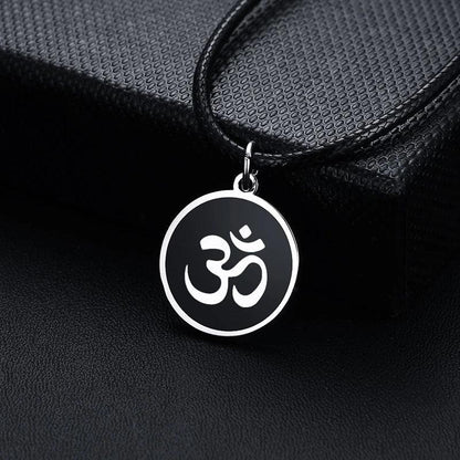 Collier Rond OM - Pendentif Ajustable Yoga et Bijou Spirituel pour Hommes