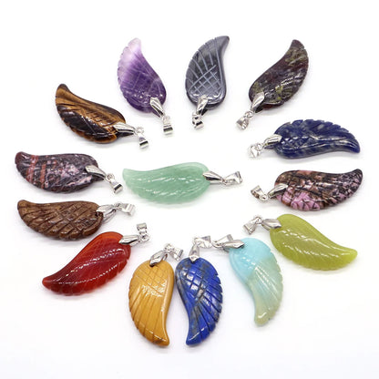 Pendentifs Ailes d'Ange en Pierres Naturelles 16x34mm