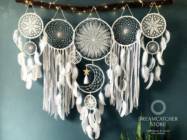 Attrape-Rêves Boho en Macramé - Ensemble Décoratif Élégant et Mystique - Variante