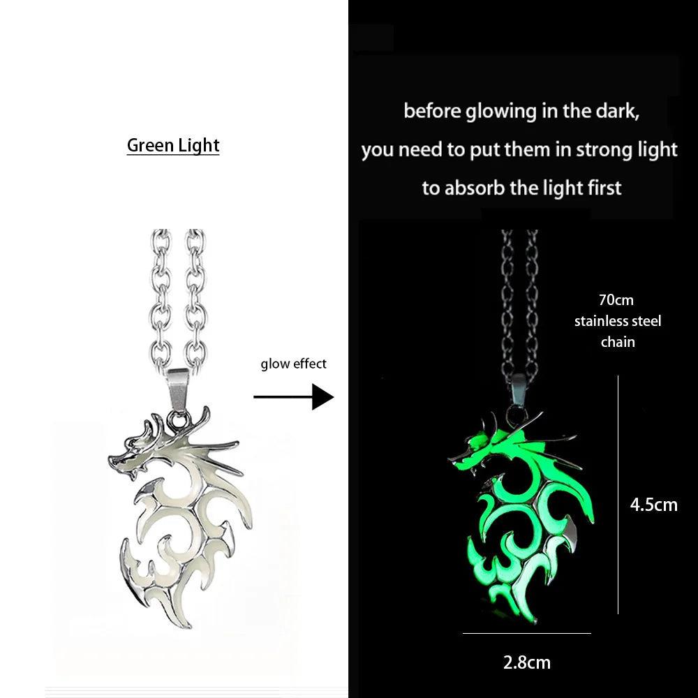 Collier Dragon Lumineux - Bijou Mystique pour Hommes et Femmes, Énergie Magique et Esotérique - Variante