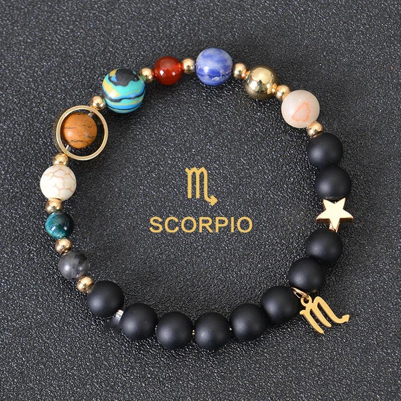 Bracelet en Pierre de Cristal du Zodiaque - Constellations et Breloques pour Femmes - Variante