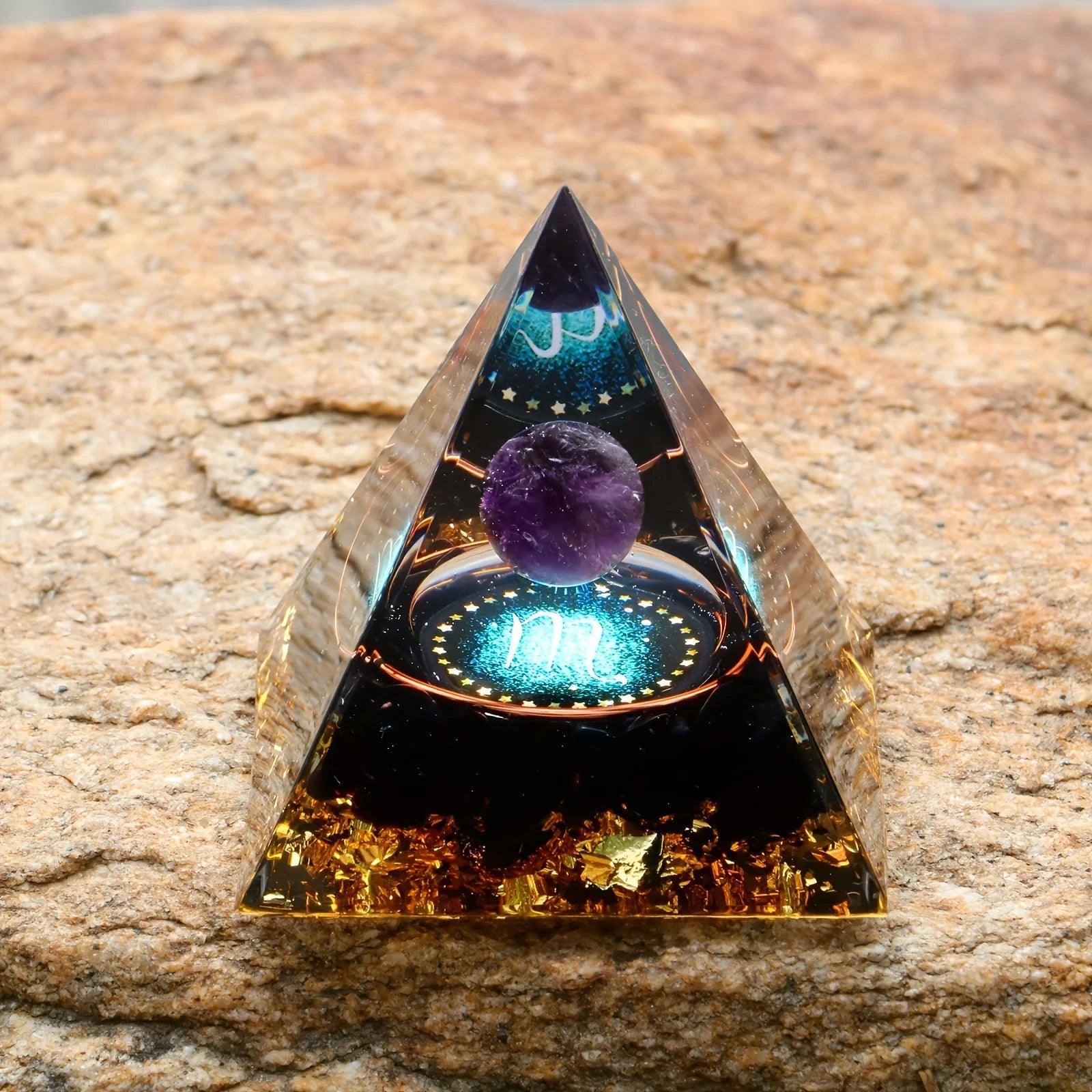 Pyramide Orgone des Douze Constellations - Outil Ésotérique de Protection et d’Harmonie Énergétique