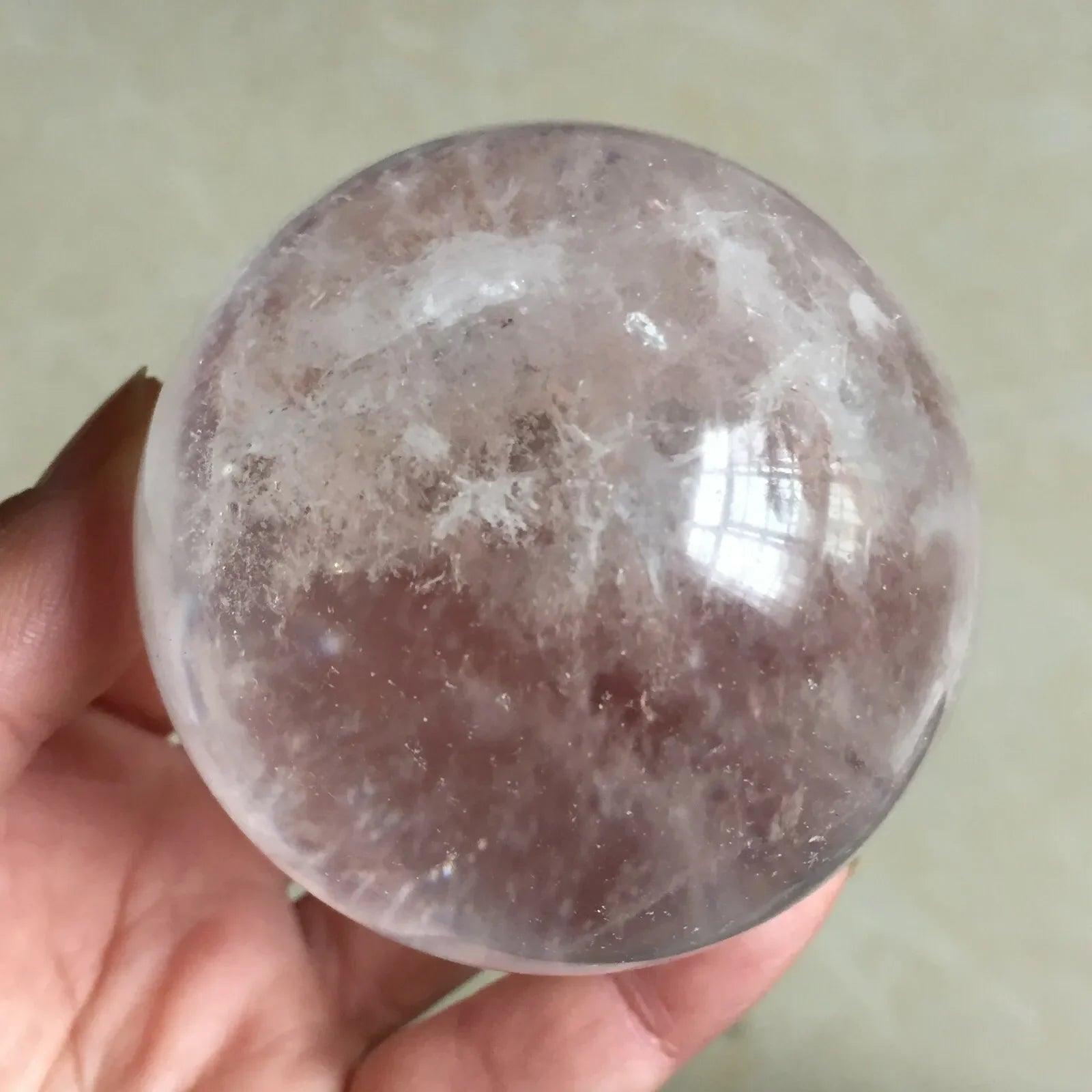 Boule de Cristal Transparente Naturelle - Quartz Blanc pour Divination et Guérison