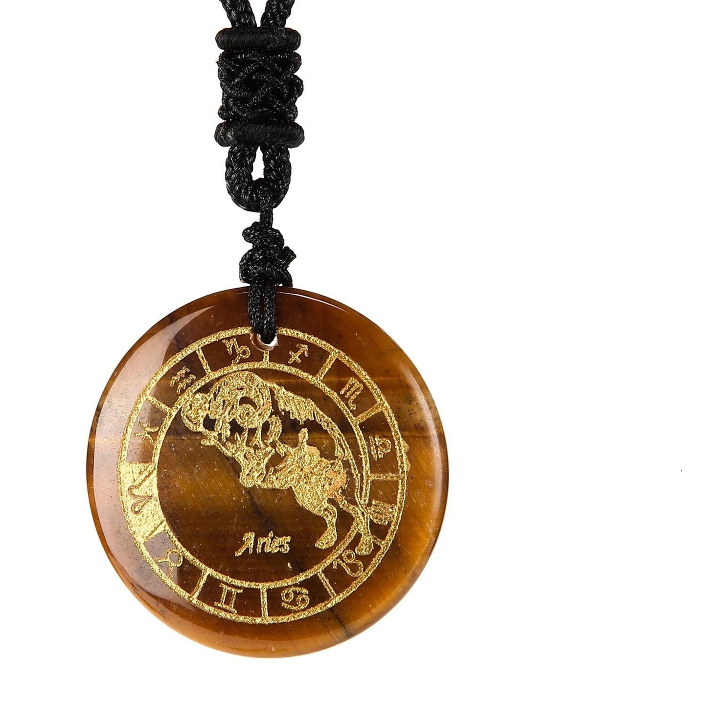 Pendentif en Pierre Naturelle Œil de Tigre - Amulette Mystique pour Chakras et Guérison Énergétique - Variante